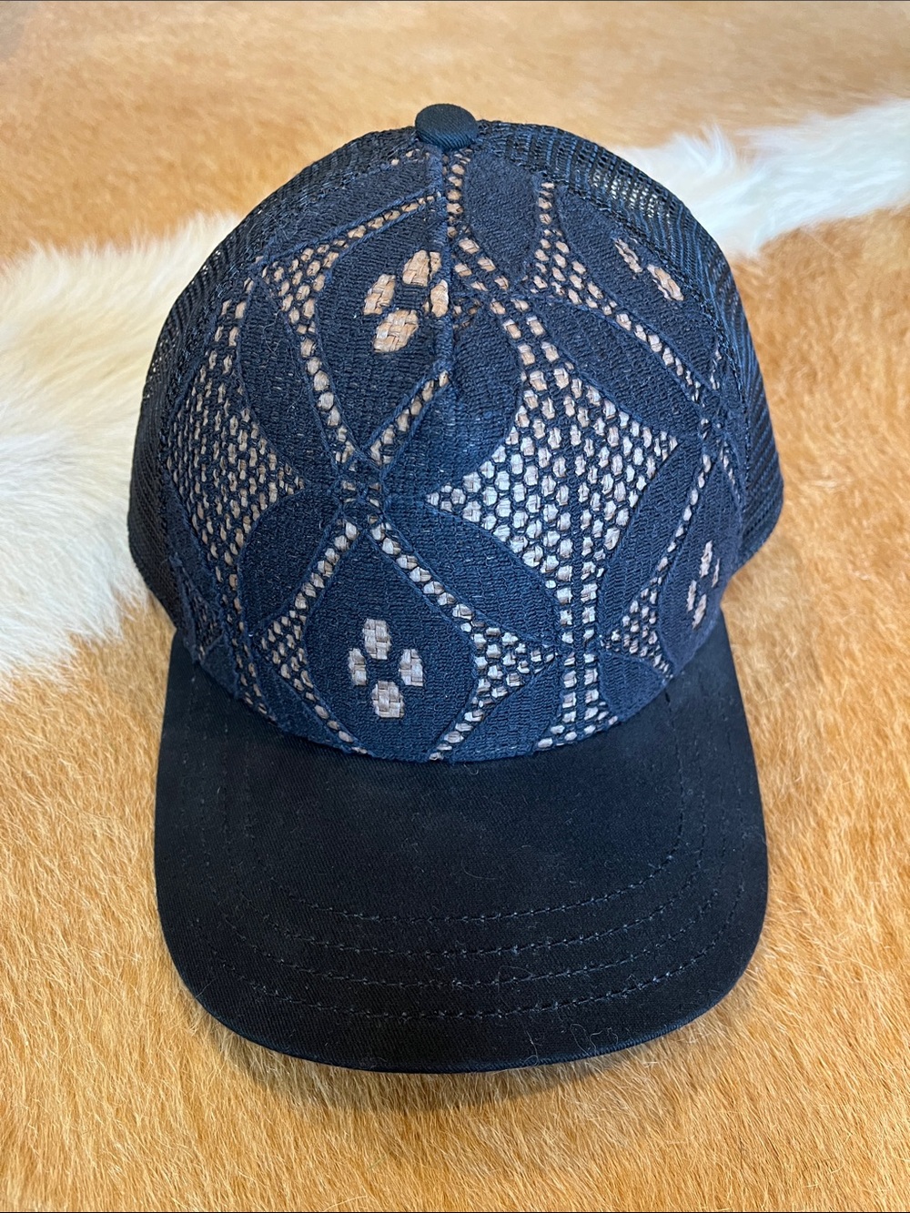 pistil Black Lace-Pattern Trucker Cap